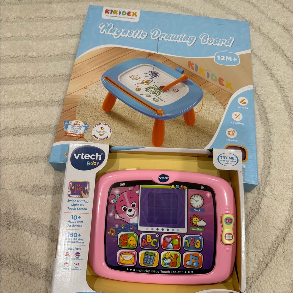 Light-Up Baby Touch Tablet - Pink and Magnetic Drawing Board - Pink